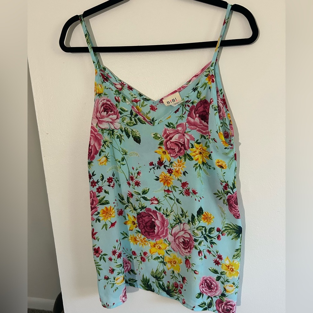 BiBi Floral Camisole - Aqua, Pink, and Yellow Size Small